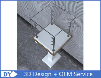 Diseño 3D Moderno de madera de vidrio templado Jewelry Casilla de visualización para el centro comercial