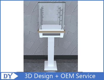 Diseño 3D Moderno de madera de vidrio templado Jewelry Casilla de visualización para el centro comercial