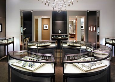 Tienda de joyería de acero inoxidable de lujo moderno mostrador de mostradores Rectángulo de forma cuadrada