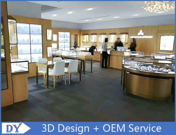 Elegante S / S Tienda de joyería Casas de visualización de diseño 3D Beige + blanco mate
