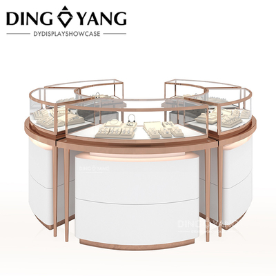 Rose Golden Custom Glass Jewellery Display Cabinet Con Buena Calidad Y Buen Precio, Vitrinas Fábrica Venta Directa