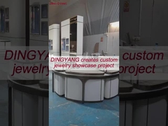 Casillas de pantalla de vidrio de madera de color blanco de moda redonda con iluminación de poste LED